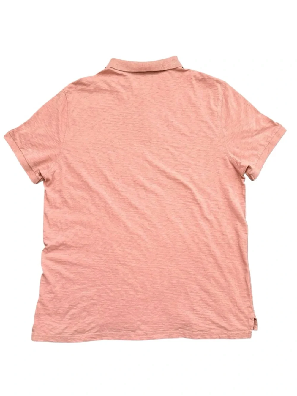 J.Crew Mens XL Coral Pink Orange Slub Cotton Short Sleeve Casual Polo Shirt